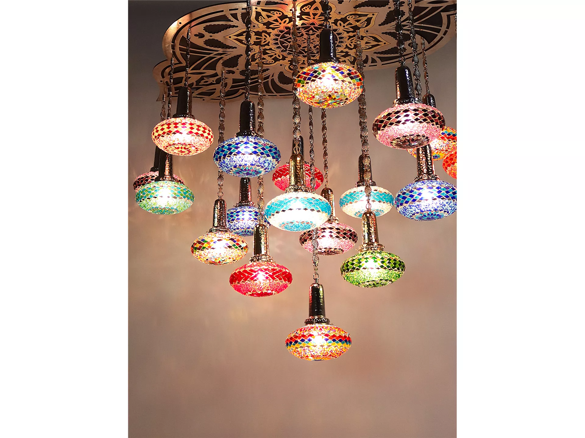 Mosaic Chandelier Mushroom 19 Pieces