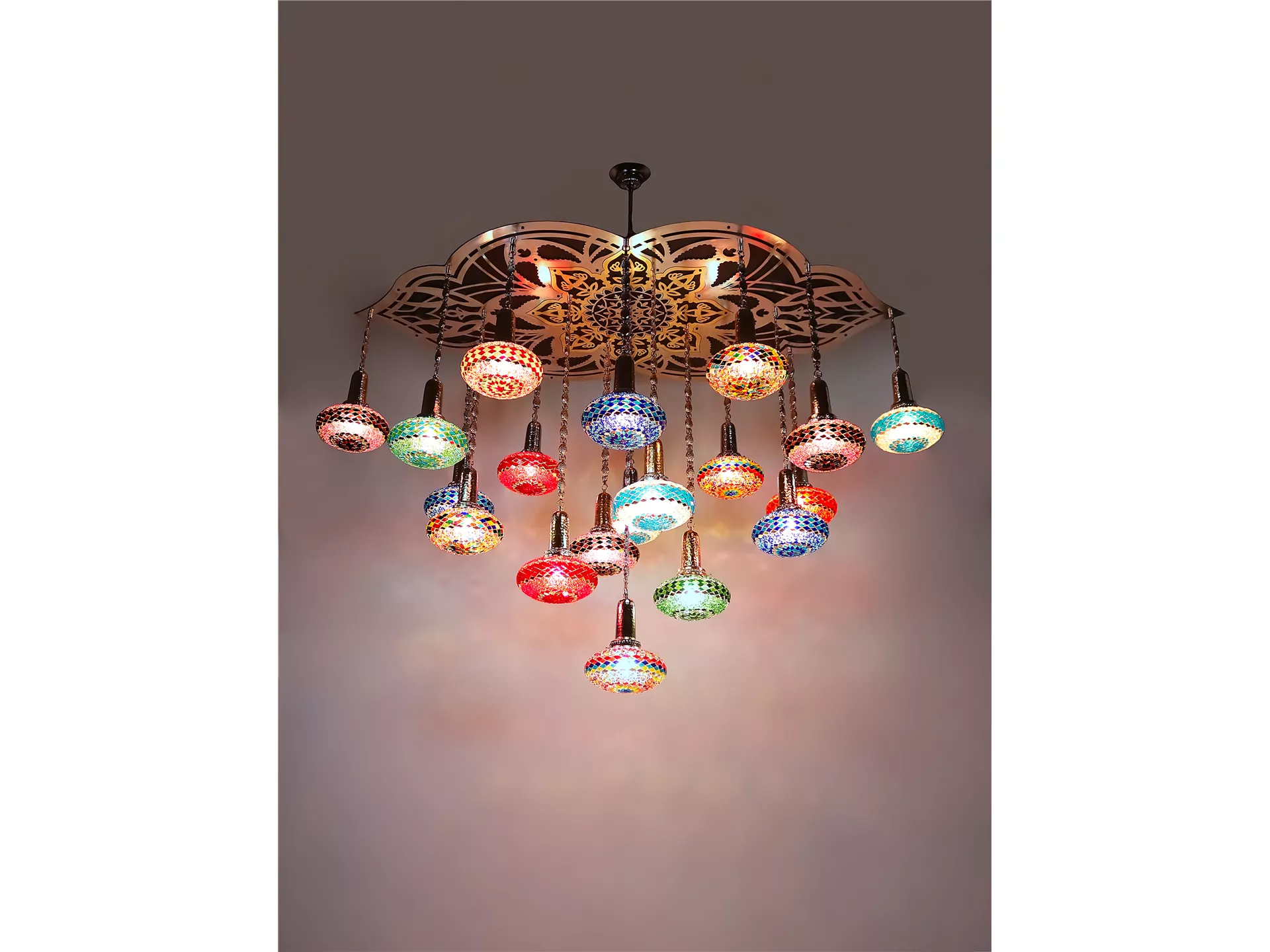 Mosaic Chandelier Mushroom 19 Pieces