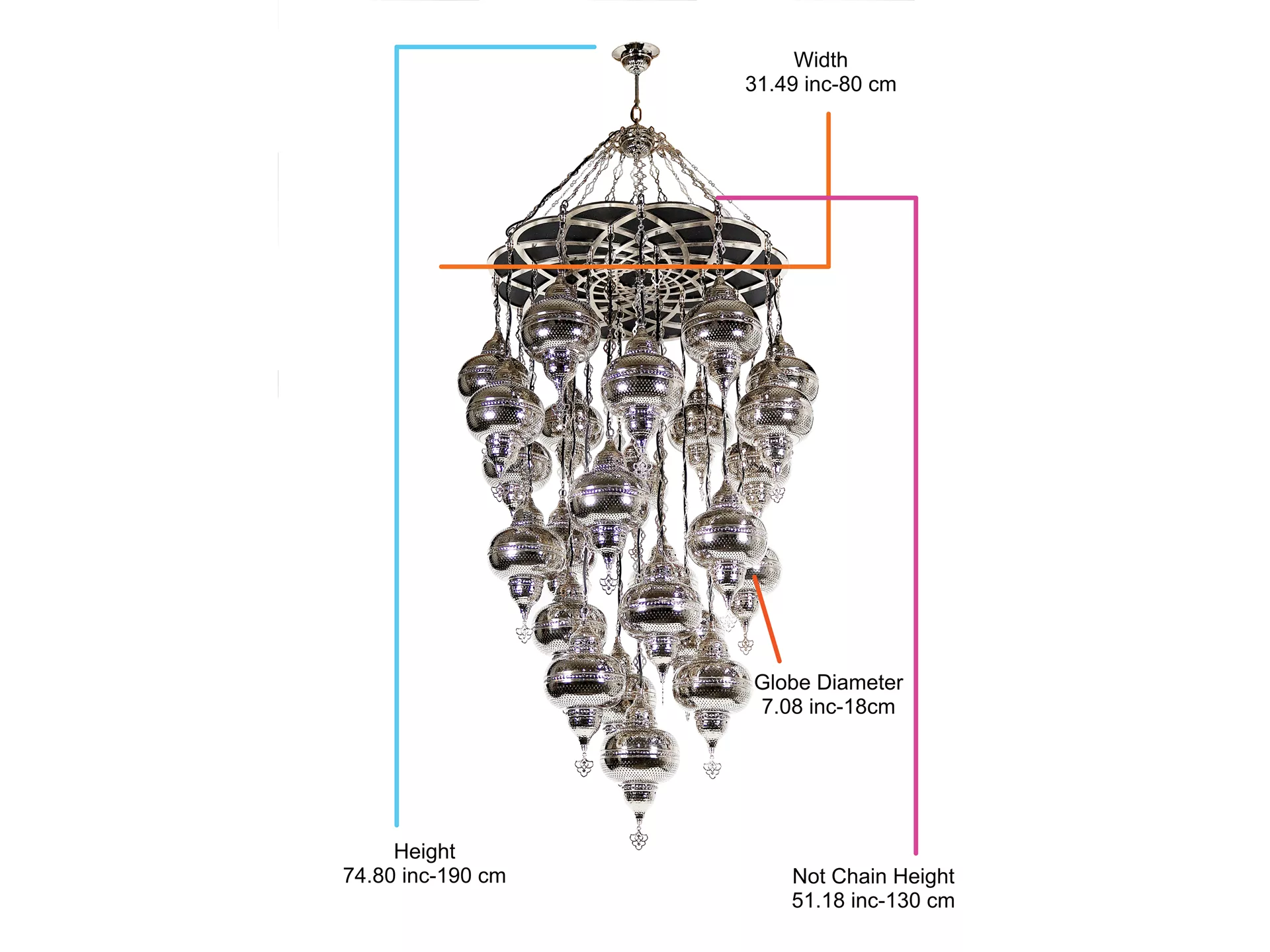 Moroccan Chandelier Oval 25 Pieces