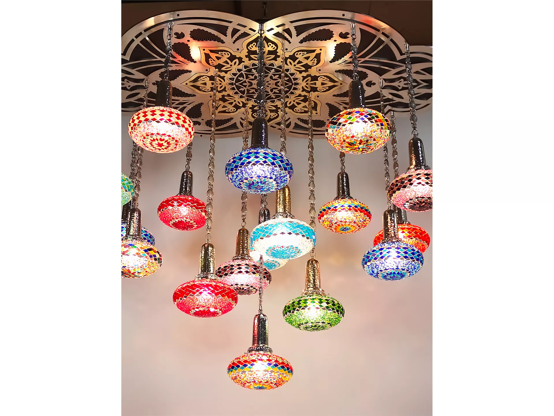 Mosaic Chandelier Mushroom 19 Pieces