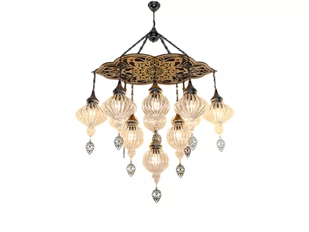 Pyrex Chandelier Mixed Glass 11 Pieces