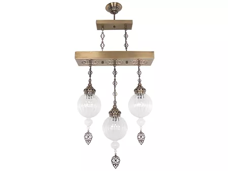 Pyrex Glass Chandelier Horizontal Top 3 pieces