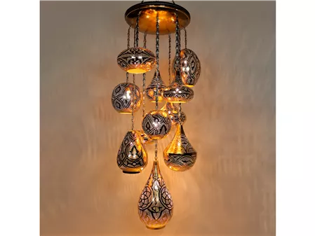 Pyrex Chandelier Mixed Glass 19 Pieces